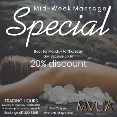 Mid Week Special Mvua Wellness Spa